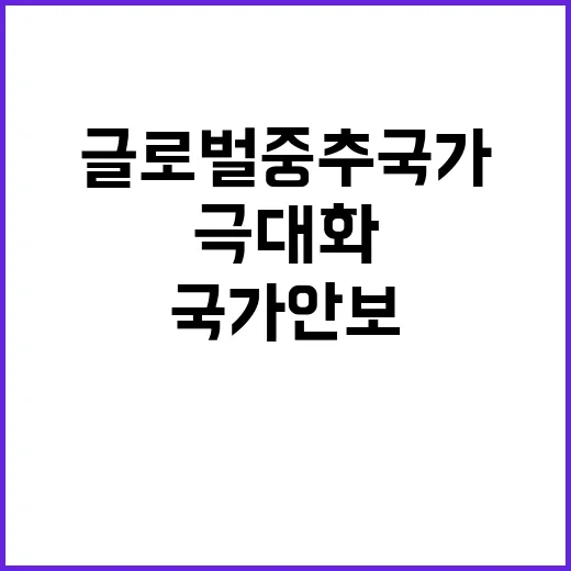 글로벌 중추국가 안보와 경제 이익 극대화!