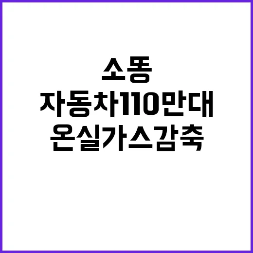 소똥 자동차 110만대 온실가스 감축과의 전쟁!