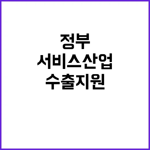 서비스산업 정부의 역대 최대 수출 지원 발표!