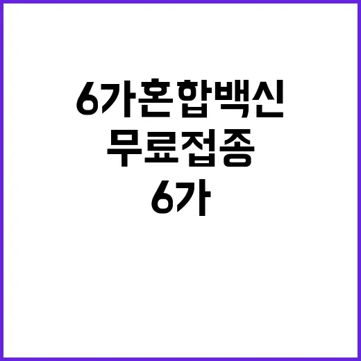 6가 혼합백신 무료…