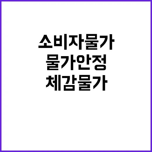 소비자물가 안정 체감물가 개선의 신호탄 기대!