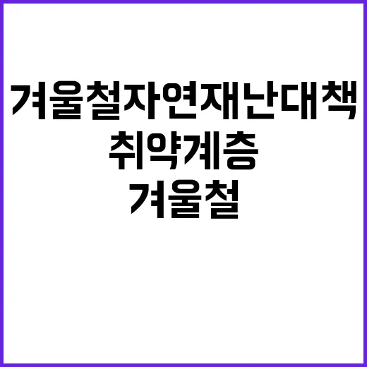 겨울철 자연재난 대…