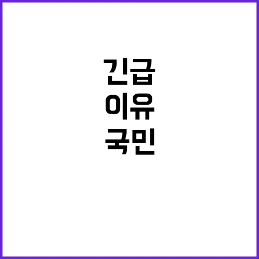 국민 긴급한 메시지 확인해야 할 이유!