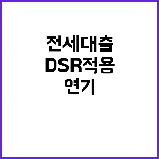 전세대출 금융위 “DSR 적용 연기 미결정”