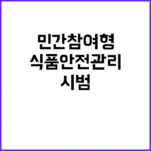 식품안전관리 민간참여형 시범 실시로 이중 부담 해소!