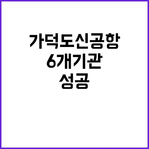 가덕도신공항 6개 기관 협력으로 성공 담보!