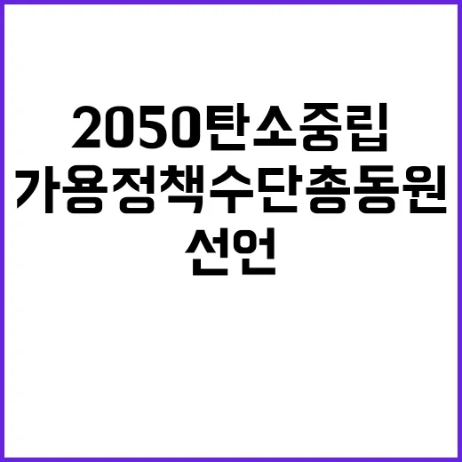 2050 탄소중립 가용 정책수단 총동원 선언!