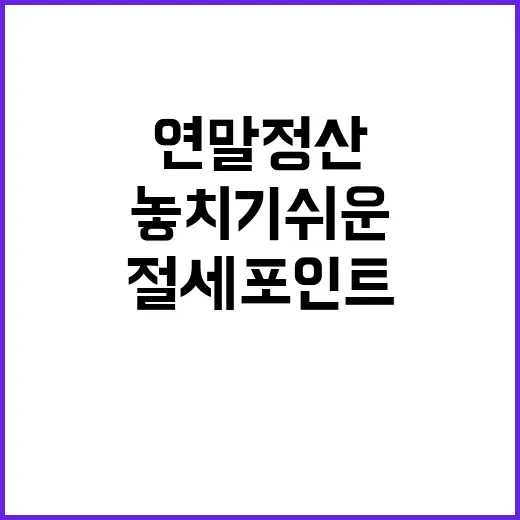 연말정산 절세 포인트 누구나 놓치기 쉬운 비밀!