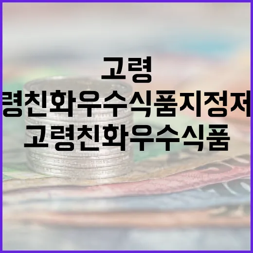 고령친화우수식품 지정제도 사실은 이렇게 운영된다!