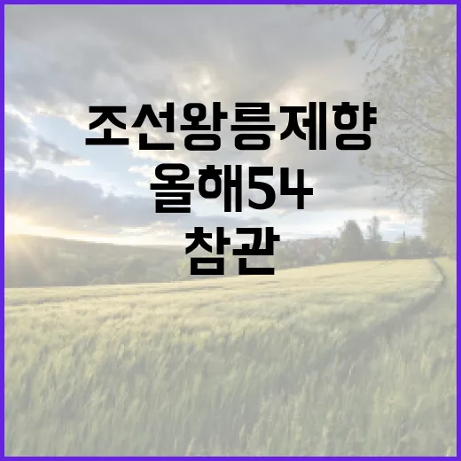 조선왕릉 제향 올해 54차례 누구나 참관 가능!