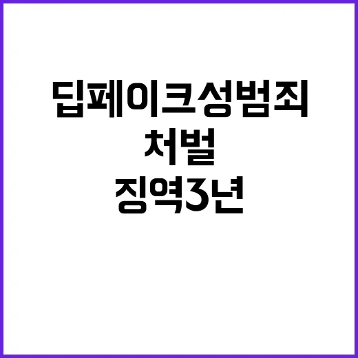 딥페이크 성범죄 처벌 징역 3년과 5년!