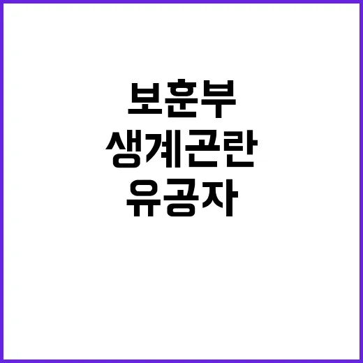 생계곤란 유공자 보훈부의 숨겨진 지원 방안 공개!