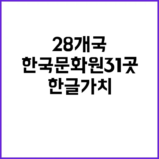 한글 가치 28개국 한국문화원 31곳 홍보한다!