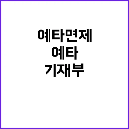 예타 면제 기재부의…