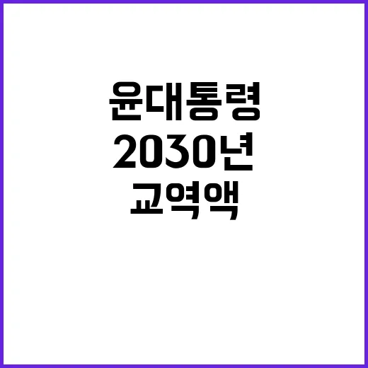 교역액 윤 대통령의 2030년 1500억 달러 목표!