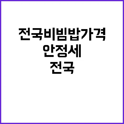 전국 비빔밥 가격 …