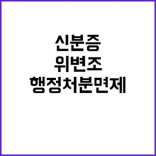 위변조 신분증 자영업자 행정처분 면제소식!