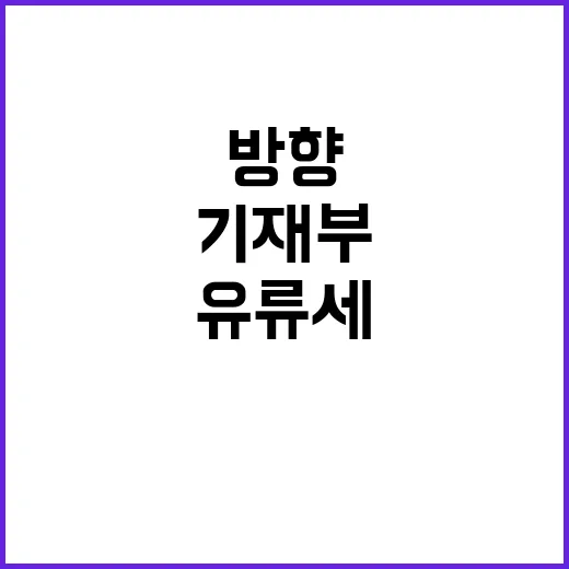 유류세 방향 기재부의 공식 입장 밝혀졌다!