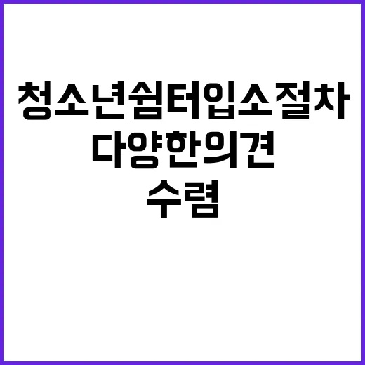 청소년쉼터 입소 절…