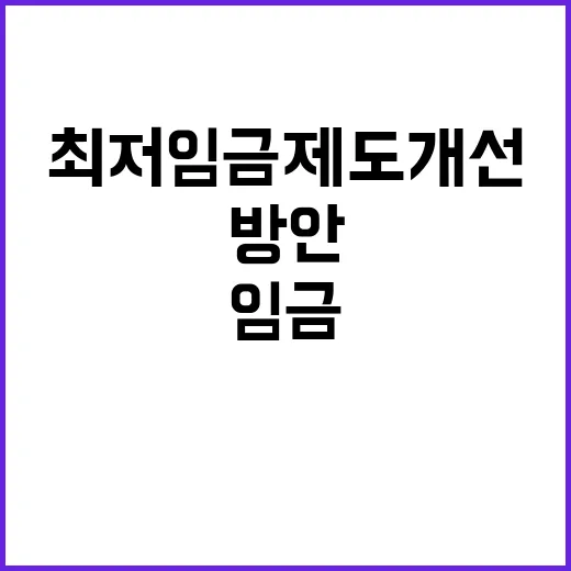 최저임금 제도개선 …