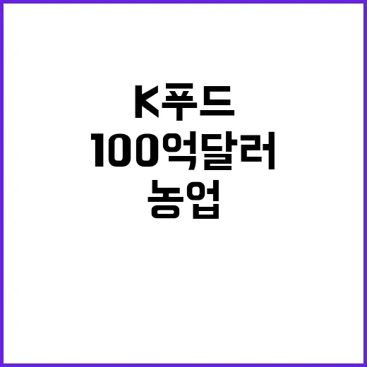 K푸드 100억 달…