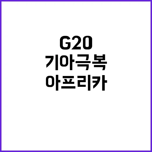 G20 기아 극복 …