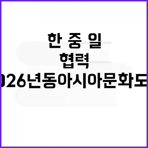 2026년 동아시아문화도시 한·중·일의 새로운 협력!