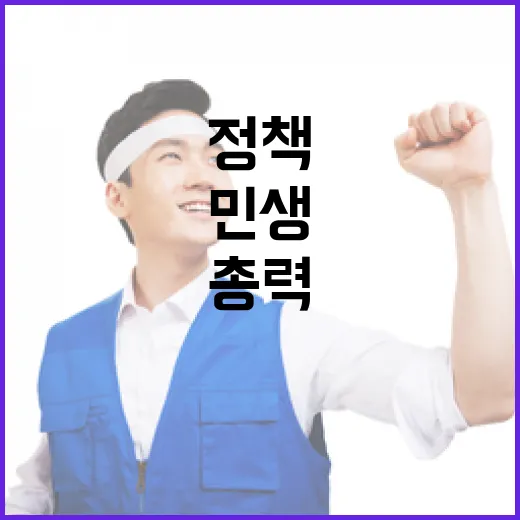 재정 조기 집행 정부의 민생 정책 총력 기울이다!