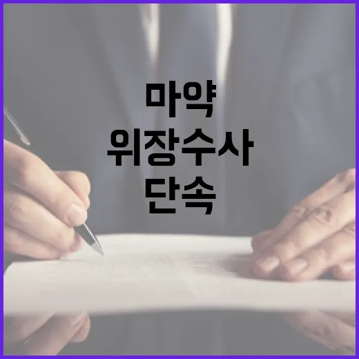 마약 유통 위장수사로 단속 강화하는 이유!