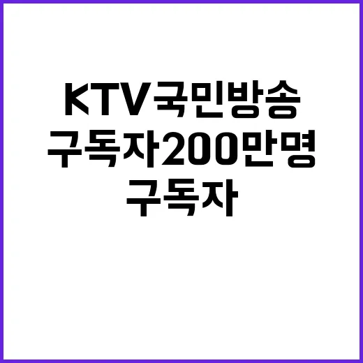 KTV 국민방송 구독자 200만 명 대기록!