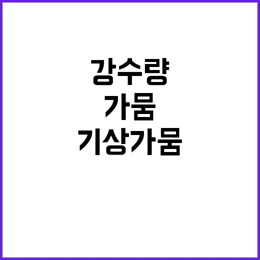 강수량 증가! 10월 기상가뭄 소멸 가능성 높다.