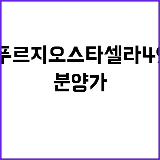 푸르지오 스타셀라49 청약정보 및 분양가 궁금증!