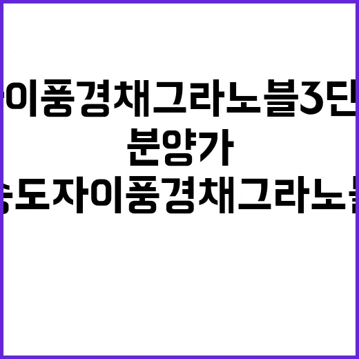 송도자이풍경채 그라노블 3단지 청약 일정과 분양가 공개!