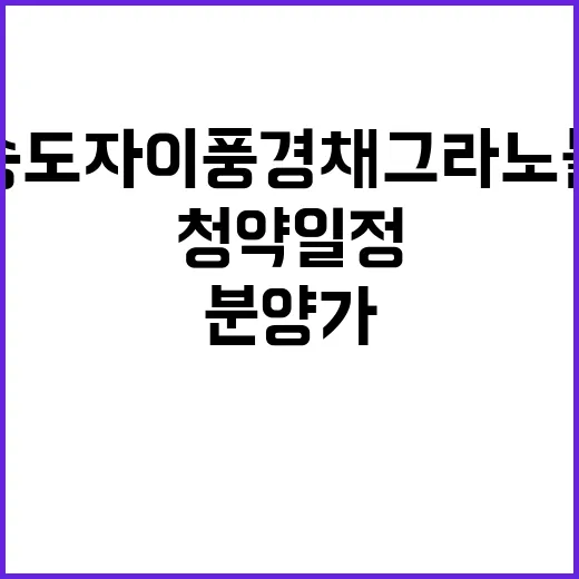 송도자이풍경채 그라노블 4단지 청약일정 및 분양가 공개