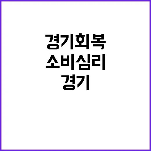 경기회복 지속 소비심리 긍정적 변화 예고!