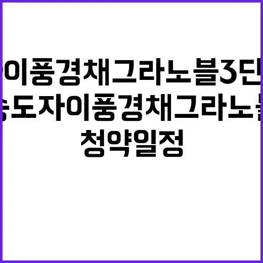 송도자이풍경채 그라노블 3단지 청약 일정과 가격 공개!