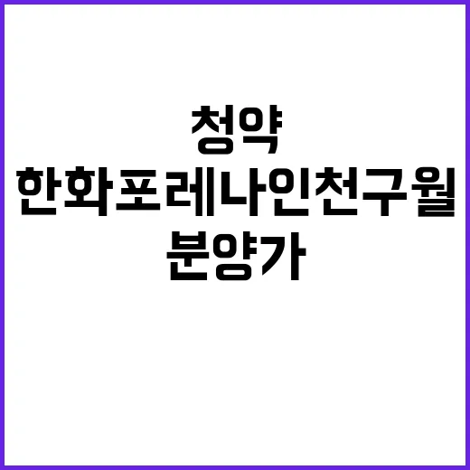 한화 포레나 인천구…