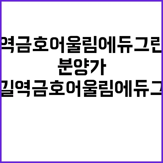 왕길역 금호어울림 에듀그린 청약 일정과 분양가 공개!