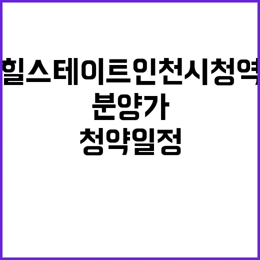 힐스테이트 인천시청역 청약 일정과 분양가 공개!