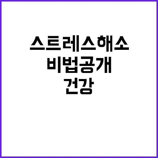 마음건강 스트레스 해소비법 공개! 클릭 필수!