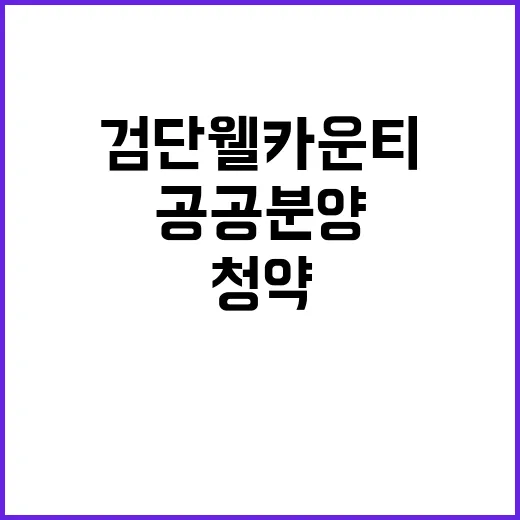 힐스테이트 검단 웰카운티 청약 공공분양주택 조건 확인하세요!