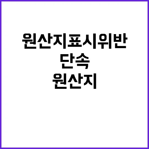 원산지표시 위반 단속 유통질서 대혼란 발생!