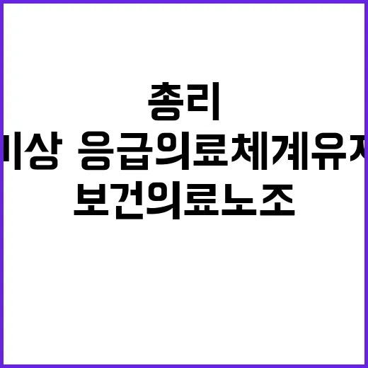 보건의료노조 총리의 비상·응급의료체계 유지 요구!