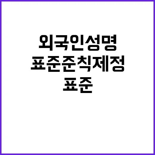 외국인 성명 표준 준칙 제정으로 혼란 해소!