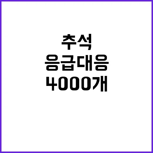 ‘비상응급 대응’ 4000개 병원 추석 준비 완료!