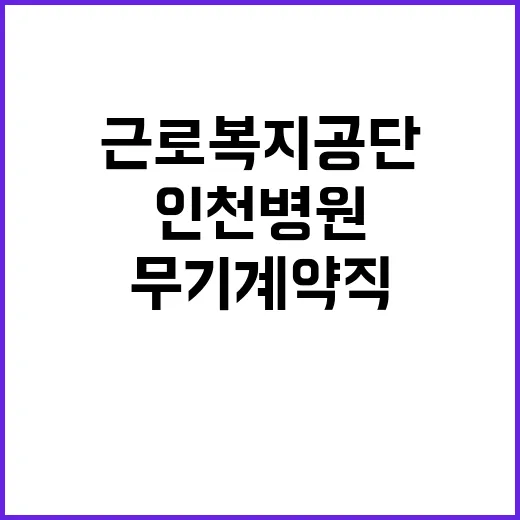 [인천병원] 공무직(전기·기계·통신기사-전기분야) 채용 공고