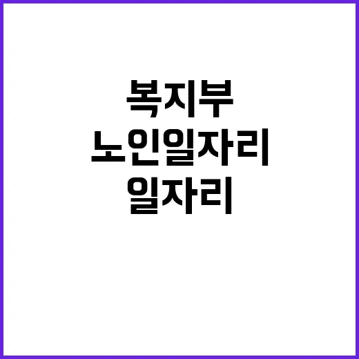 노인일자리 복지부의…