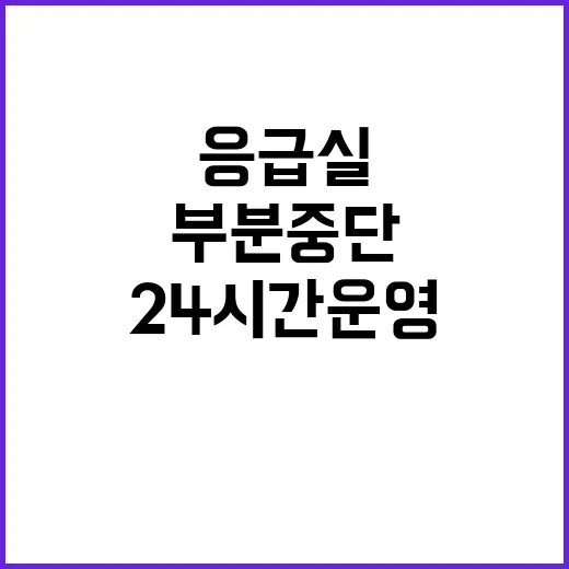 응급실 안정성 부분 중단 제외 24시간 운영 유지!