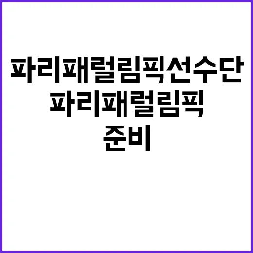 파리패럴림픽 선수단 귀국 지원 만전의 준비!