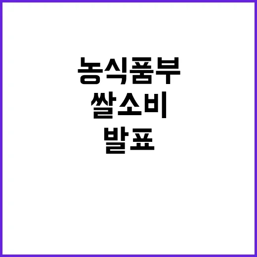 쌀 소비 확대로 농식품부의 새로운 정책 발표!